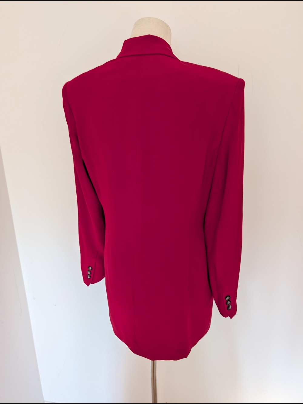 Hugo Buscati Silk Double-Breasted Bright Red Blazer - Picture 5 of 11